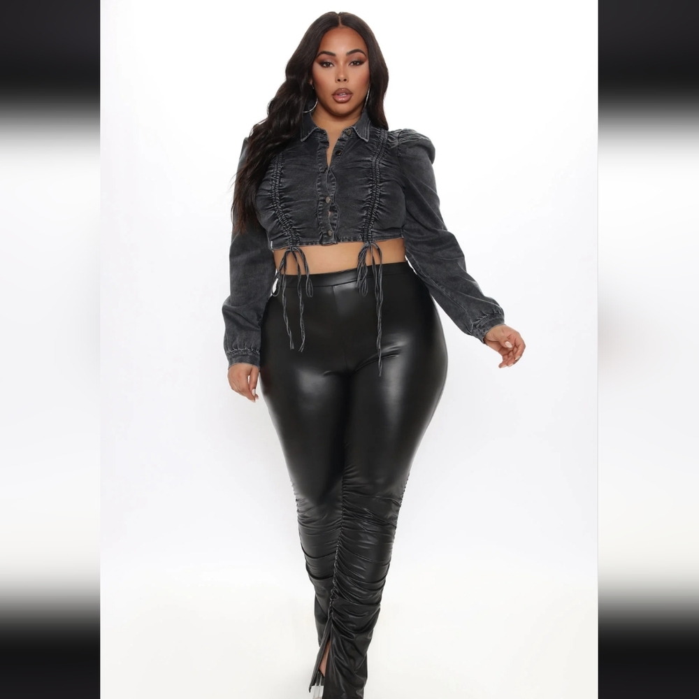 Faux leather pants